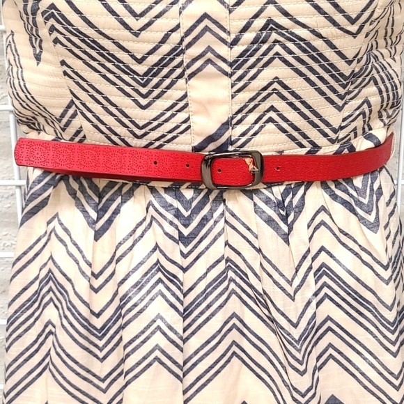 Teese Me Chevron Print Strapless Dress with Belt size 13 - Picture 4 of 8